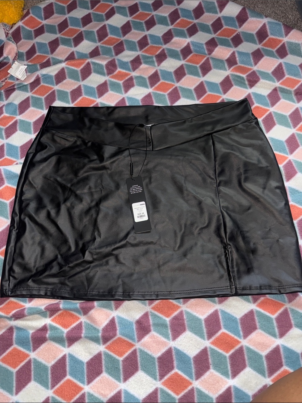 Black Faux Leather Women’s Mini Skirt